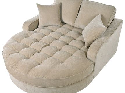 Modern Chaise Lounge Upholstered Sofa Couch With Tufted Seat And Detachable Pillows For Living Room