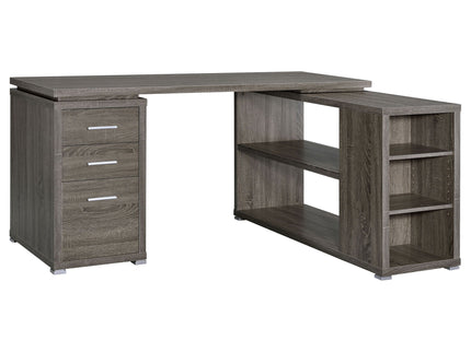 Tona - L-Shape Computer Desk With 3 Drawers And 5 Shelves