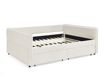 Upholstered Daybed & 2 Drawers
