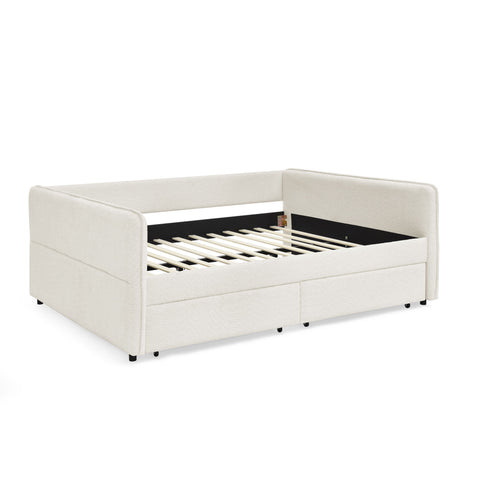 Upholstered Daybed & 2 Drawers