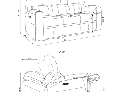 Boyce - Triple Power Reclining Sofa Set With Independent Headrest