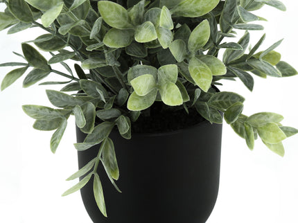 11" Tall, Artificial Plant, Eucalyptus Grass, Indoor, Faux, Fake, Table, Greenery, Potted, Decorative (Set of 2) - Green / Black
