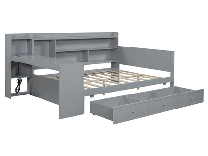 Daybed With 3 Drawers USB Ports And Desk