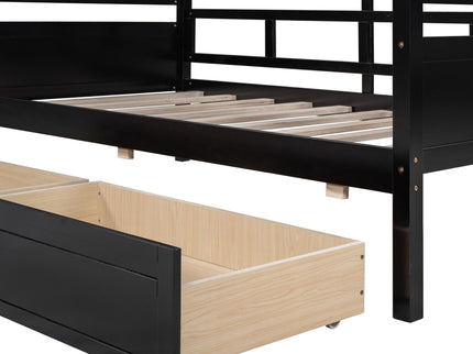 Daybed, Slat Support, With Bedside Shelves And 2 Drawers