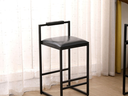 Elegant Bar Stool Set With Backrest And Footrest, Counter Height (Set of 2)