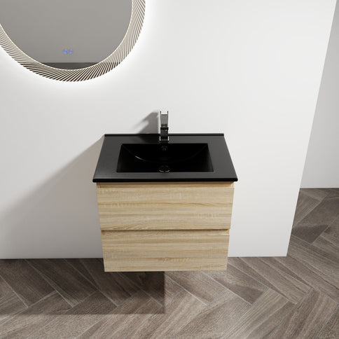 Wall Mounted Bathroom Vanity With Sink, 2 Soft Close Drawers
