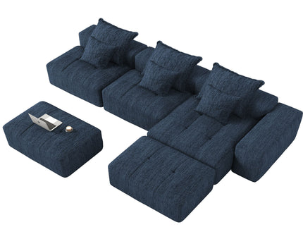 Modern Oversized Diy Combination Modular Sectional Sofa & Pillows