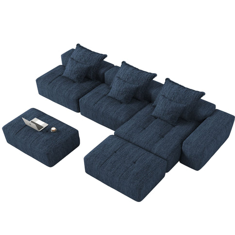 Modern Oversized Diy Combination Modular Sectional Sofa & Pillows