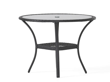 Bistro Table With Iron Frame And Glass Top - Gray