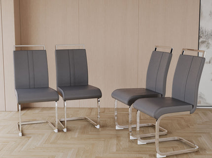 Modern Dining Chairs With Padded Seat, High Back