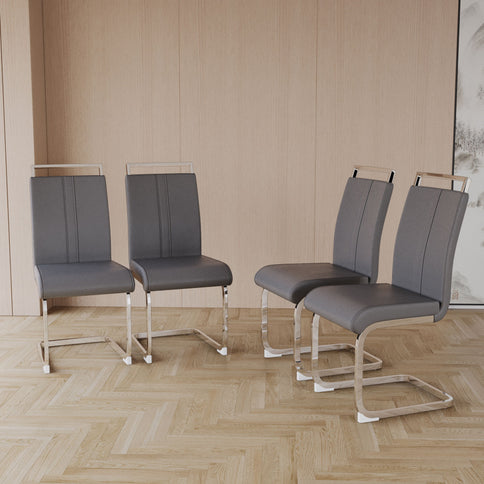 Modern Dining Chairs With Padded Seat, High Back