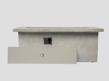 Rectangular Propane Gas Fire Pit Table With 60000 Btu For Outdoor Spaces - Light Gray