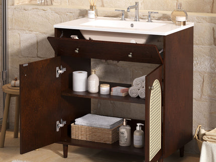 Modern Bathroom Vanity With Sink, Cabinet With Adjustable Shelf
