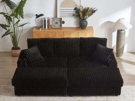 3 Seater Sofa With 2 Ottomans For Living Room
