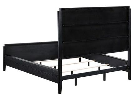 California King 5 Piece Bedroom Set With Fluted Detailing - Black