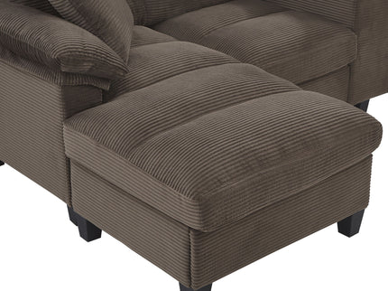 Modern U-Shaped Sectional Sofa With Storage Ottomans