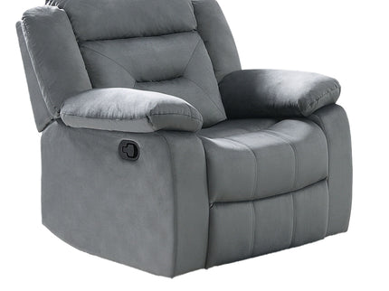 Modern Manual Recliner With Padded Seat And Pillow Arms