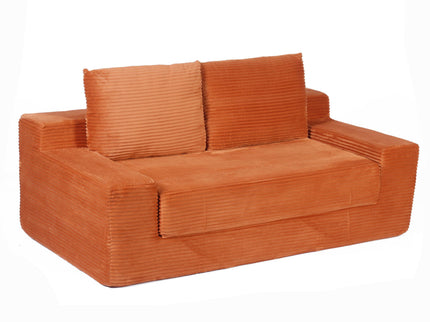 Comfortable Deep Seat Loveseat Sofa Bed, Reversible Cushion With Pillows