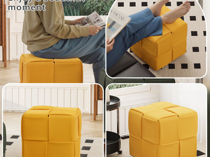 Modern Ottoman Foot Rest With Woven Design