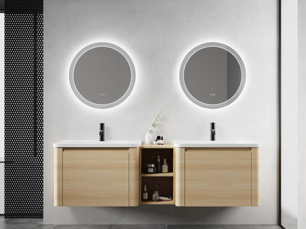 Wall Mounted Bathroom Vanity With Sink And Storage Shelves, Soft Close Doors