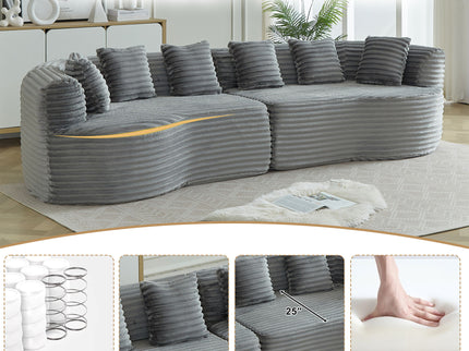 Sectional Sofa, Oversized 4 Seater With Deep Seat Design