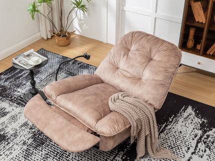 Modern Swivel Gliding Recliner Chair With Rocking Function And Phone Holder, Large Comfortable