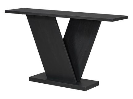 Console Table With V Shape Base, Sculptural Entryway Accent