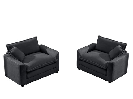 Modern Classic Fabric Single Chair Deep Seat Sofa With Pillow