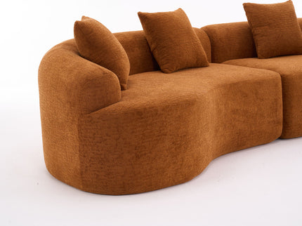 4 Seater Sofa With Fabric, 30D, 60 Hardness Full Sponge, 4 Pillow For Living Room, Home Furniture Sleeper Sectional Sofa For Apartment