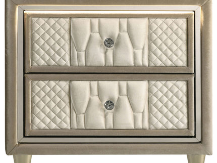 Mika - 2 Drawer LED Nightstand With USB