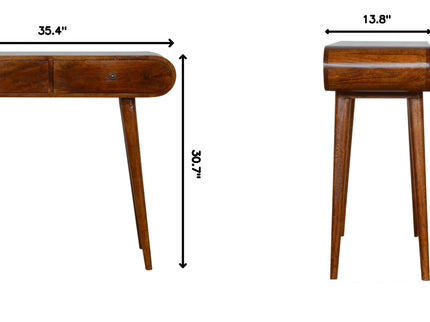 Solid Wood Curved Edge Console Table
