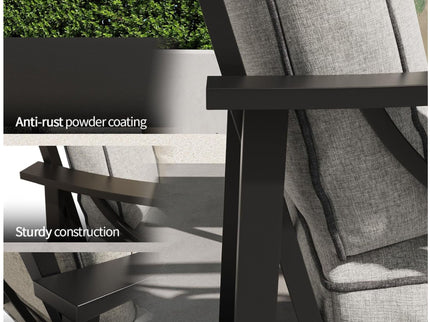 All-Weather Armchairs With Cushions, Modern Sculptural Design (Set of 2)