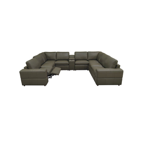 Upholstered Large Arms Sectional With Recliner Seats