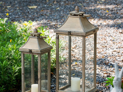 Candle Lantern Decorative, Hurricane Lantern Holder Decor For Indoor Outdoor, Home Garden Wedding - Ivory
