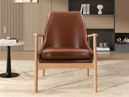 Mid-Century Modern Accent Armchair With High Back