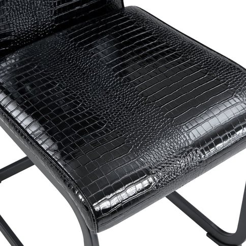 Alligator Skin Upholstered Dining Chairs