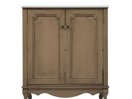 Vintage Double Sink Bathroom Vanity Set With Ceramic Sinks