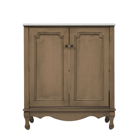 Vintage Double Sink Bathroom Vanity Set With Ceramic Sinks