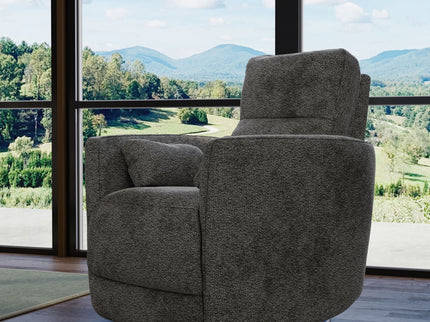 Milan - Swivel Recliner With Manual Footrest - Gray