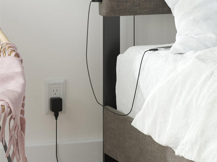 Paloma - Twin Bed With Dual USB Port - Linen
