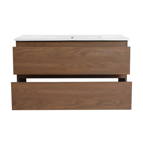 Wall Mounted Bathroom Vanity & Sink, 2 Soft Close Drawers