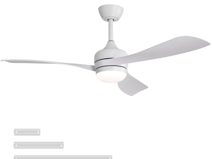 Ceiling Fan With 3 Blades, Remote Control, Reversible DC Motor, Noiseless Operation, 3 Downrods