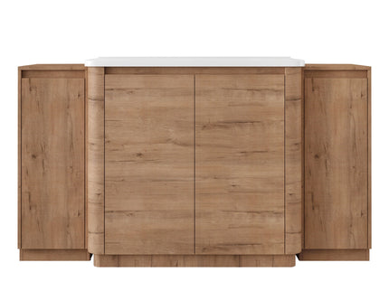 Freestanding Bathroom Vanity With Sink, 2 Small Storage Cabinets, Soft Close Doors