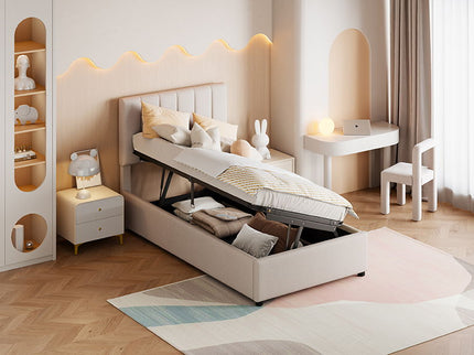 Upholstered Platform Bed With A Hydraulic Storage System
