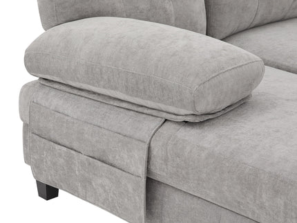 U-Shaped Sectional Sofa 103.5" Fabric Couch With Dual Chaise Lounges, Storage Pockets, Armrest Pillows