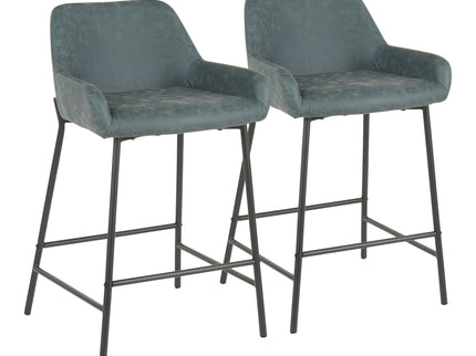 Daniella - Industrial Fixed Height Counter Stool (Set of 2)