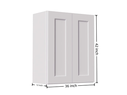Shaker Wall Cabinet With Soft Close Hinges, Adjustable Shelves, Double Door