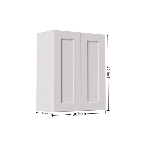 Shaker Wall Cabinet With Soft Close Hinges, Adjustable Shelves, Double Door