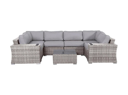4 Person Patio Seating Set With Cushions, All Weather - Gray