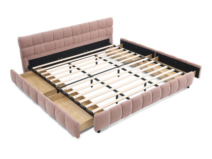 Modern Platform Bed Frame With Thick Fabric